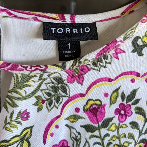 Torrid Ivory Floral Challis Skater Dress - Picture 7 of 8